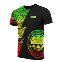 Federated States of Micronesia Pattern T Shirt F S M Seal Polynesian Tattoo Reggae Style Unisex Reggae - Polynesian Pride