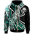 Federated States of Micronesia Zip up Hoodie Tribal Flower Special Pattern Green Color Unisex Green - Polynesian Pride