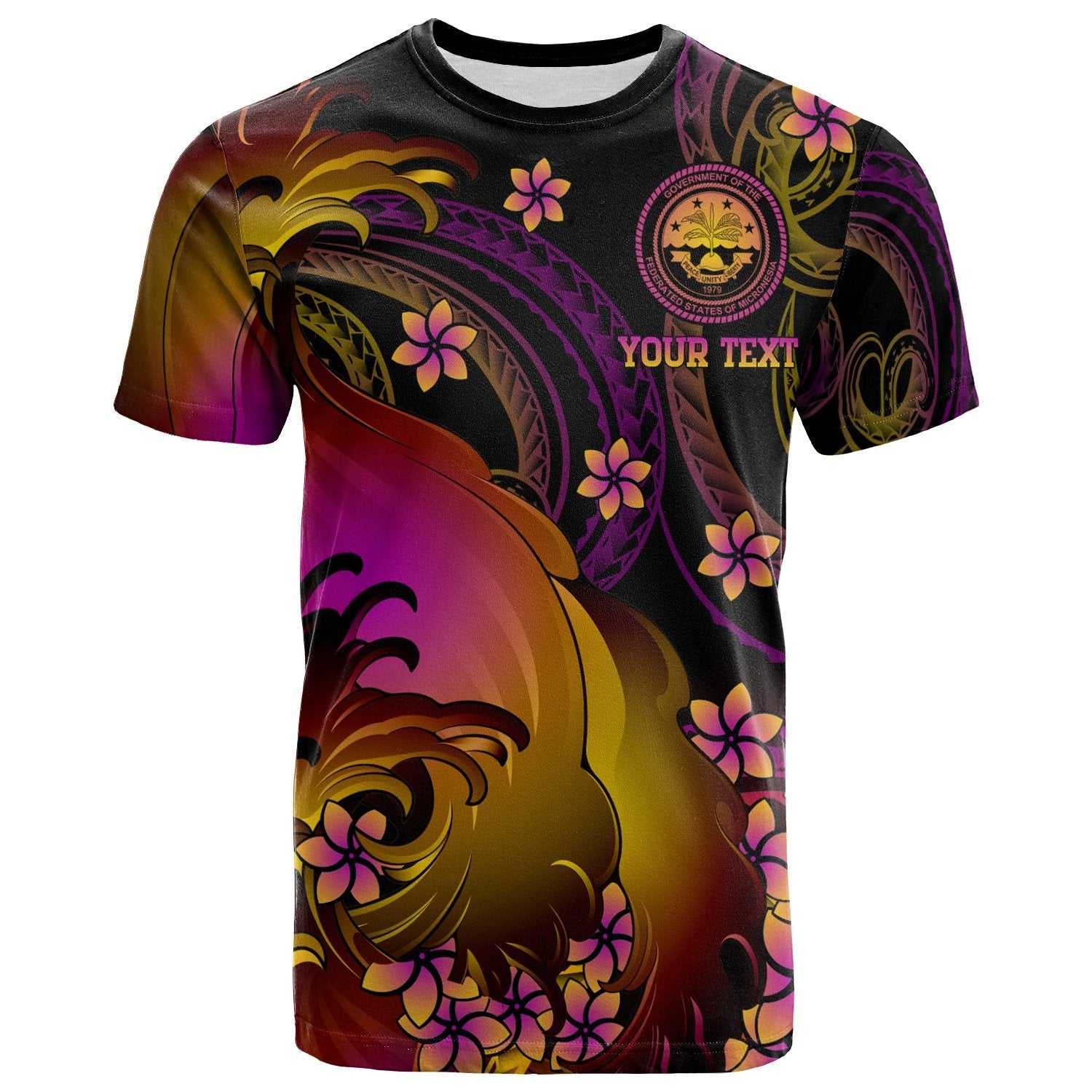 Fsm Custom T Shirt Fsm in wave Unisex Black - Polynesian Pride