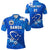 Custom Manu Samoa Rugby Polo Shirt Unique Vibes Full Blue, Custom Text and Number Unisex Blue - Polynesian Pride