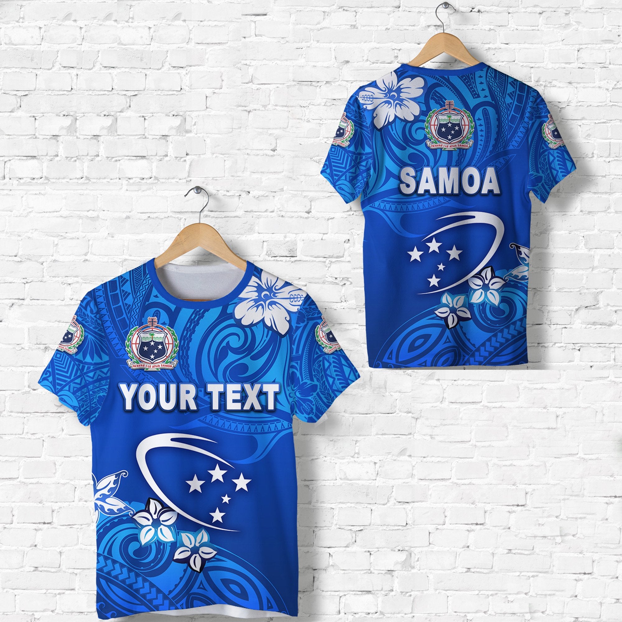 Custom Manu Samoa Rugby T Shirt Unique Vibes Full Blue Unisex Blue - Polynesian Pride