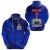 Custom Manu Samoa Rugby Zip Hoodie Unique Version Full Blue, Custom Text and Number Unisex Blue - Polynesian Pride