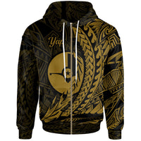 Yap State Zip Hoodie Gold Wings Style Unisex Black - Polynesian Pride