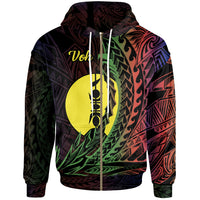 New Caledonia Zip Hoodie Voh Wings Style Flag Color Unisex Black - Polynesian Pride