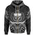 Samoa Zip Hoodie Samoa Seal Black Tribal Patterns Unisex White - Polynesian Pride