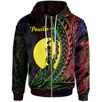 New Caledonia Zip Hoodie Pouebo Wings Style Flag Color Unisex Black - Polynesian Pride