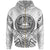 American Samoa Zip Hoodie American Samoa Seal Tribal Patterns Unisex White - Polynesian Pride