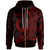 Pohnpei State Zip Hoodie Red Custom Wings Style Unisex Black - Polynesian Pride