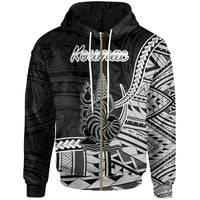 New Caledonia Islands Zip Hoodie Koumac Seal of New Caledonia Polynesian Patterns Unisex Black - Polynesian Pride