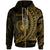 Samoa Zip Hoodie Gold Wings Style Unisex Black - Polynesian Pride