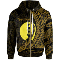 New Caledonia Zip Hoodie Pouebo Wings Style Unisex Black - Polynesian Pride