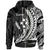 Kosrae State Zip Hoodie White Wings Style Unisex Black - Polynesian Pride