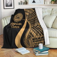 American Samoa Premium Blanket - Gold Polynesian Tentacle Tribal Pattern - Polynesian Pride