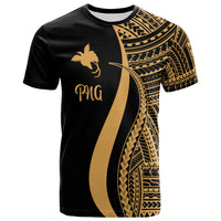 Papua New Guinea Custom T Shirt Gold Micronesian Tentacle Tribal Pattern Unisex Art - Polynesian Pride