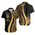 New Caledonia Short Sleeve Shirts - Gold Polynesian Tentacle Tribal Pattern Crest Unisex Gold - Polynesian Pride