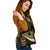 Marshall Islands Shoulder Handbag - Gold Polynesian Tentacle Tribal Pattern Crest - Polynesian Pride