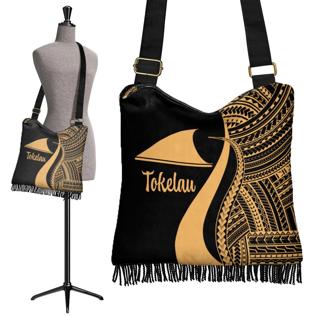 Tokelau Boho Handbag - Gold Polynesian Tentacle Tribal Pattern - Polynesian Pride