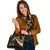 Yap Custom Personalised Shoulder Handbag - Gold Polynesian Tentacle Tribal Pattern - Polynesian Pride