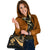 Wallis And Futuna Custom Personalised Shoulder Handbag - Gold Polynesian Tentacle Tribal Pattern - Polynesian Pride