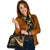 Federated States of Micronesia Custom Personalised Shoulder Handbag - Gold Polynesian Tentacle Tribal Pattern - Polynesian Pride