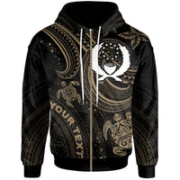 Pohnpei Custom Zip up Hoodie Gold Turtle Unisex Gold - Polynesian Pride
