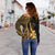 Wallis And Futuna Custom Personalised Women's Off Shoulder Sweater - Gold Polynesian Tentacle Tribal Pattern - Polynesian Pride