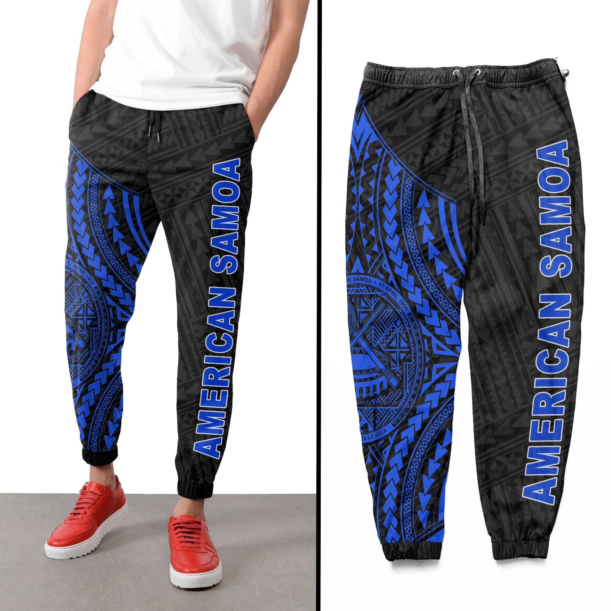 American Samoa Rising Sweatpants (Blue) A16 Unisex Blue - Polynesian Pride