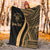 Niue Custom Personalised Premium Blanket - Gold Polynesian Tentacle Tribal Pattern - Polynesian Pride