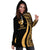 Wallis And Futuna Women's Hoodie Dress - Gold Polynesian Tentacle Tribal Pattern - Polynesian Pride