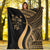 Fiji Premium Blanket - Gold Polynesian Tentacle Tribal Pattern Crest - Polynesian Pride