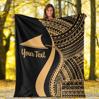 Tokelau Custom Personalised Premium Blanket - Gold Polynesian Tentacle Tribal Pattern - Polynesian Pride