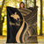 Papua New Guinea Custom Personalised Premium Blanket - Gold Polynesian Tentacle Tribal Pattern - Polynesian Pride