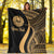 Tahiti Custom Personalised Premium Blanket - Gold Polynesian Tentacle Tribal Pattern - Polynesian Pride