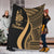 New Caledonia Premium Blanket - Gold Polynesian Tentacle Tribal Pattern Crest White - Polynesian Pride