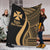 Wallis And Futuna Premium Blanket - Gold Polynesian Tentacle Tribal Pattern White - Polynesian Pride