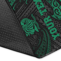 New Caledonia Polynesian Custom Personalised Area Rug - Green Tribal Wave - Polynesian Pride