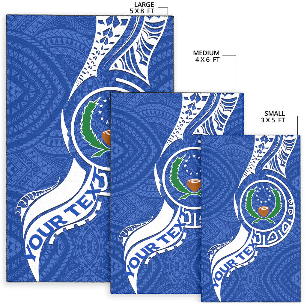 (Custom Personalised) Pohnpei Area Rug - Micronesia Pride Blue - LT12 - Polynesian Pride