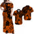 Polynesian Couple Outfits Hawaii Matching Dress and Hawaiian Shirt Polynesia Orange Beautiful Hula Girl LT13 Orange - Polynesian Pride