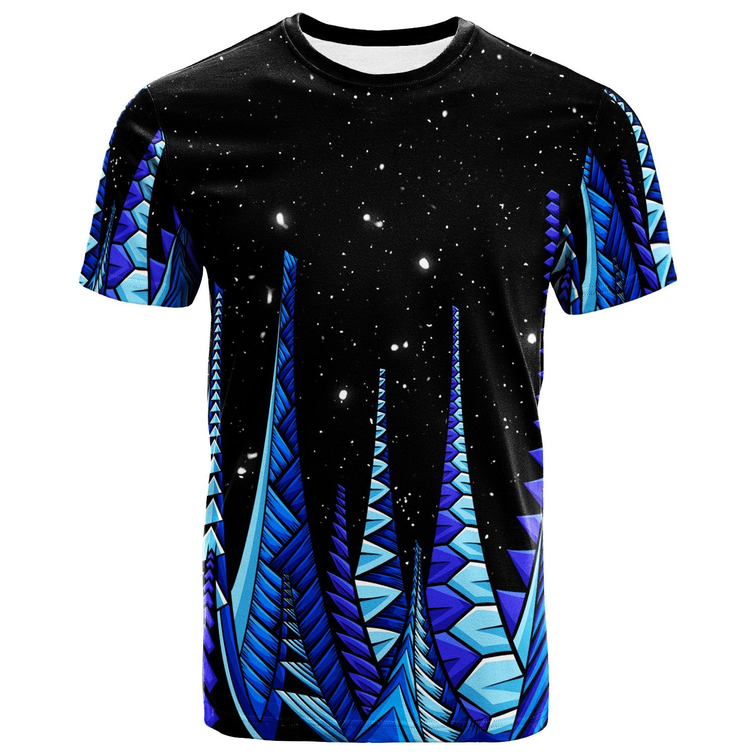 Polynesian T Shirt Forest Galaxy Sky Unisex Blue - Polynesian Pride