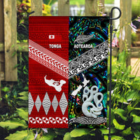 New Zealand And Tonga Flag Together - Paua Shell LT8 House Flag - Polynesian Pride