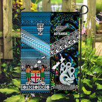 New Zealand And Fiji Flag Together - Paua Shell LT8 House Flag - Polynesian Pride