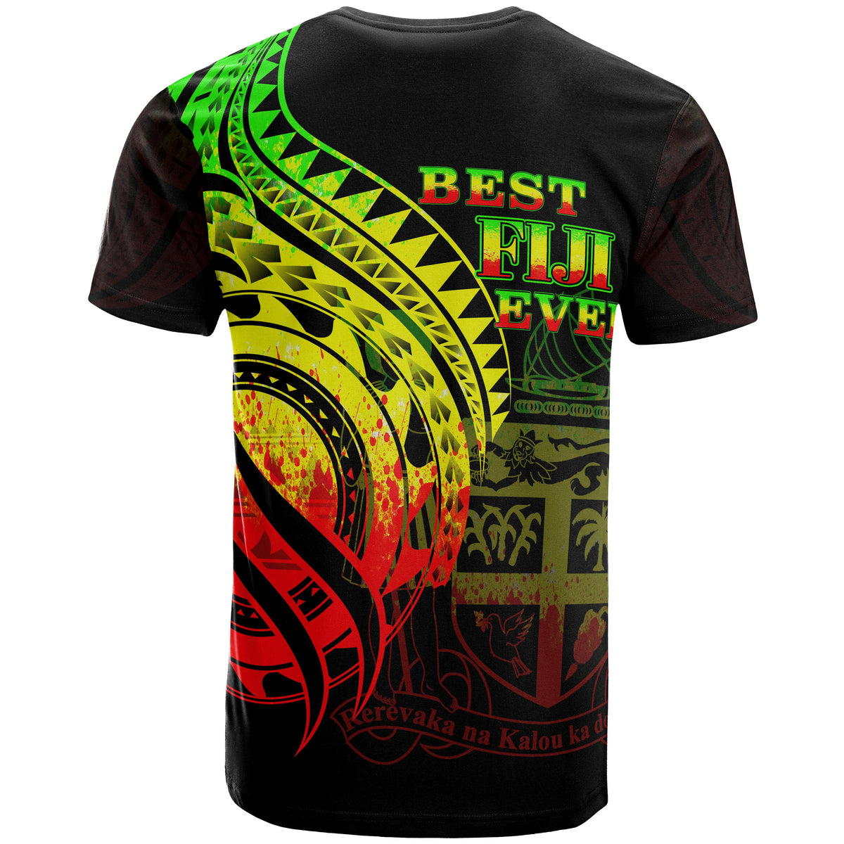 Fiji T Shirt Reggae Color Polynesian Patterns Best Fiji Ever - Polynesian Pride