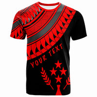 Kosrae Custom T Shirt Ginger Lei Red Pattern Unisex Red - Polynesian Pride