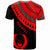 Pohnpei Custom T Shirt Ginger Lei Red Pattern - Polynesian Pride