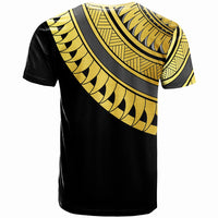 Guam Custom T Shirt Ginger Lei Pattern Gold - Polynesian Pride