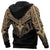 Maori Tattoo Zip Hoodie Hei Matau Abalone Gold - Polynesian Pride