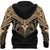 Maori Tattoo Hoodie Hei Matau Abalone Gold - Polynesian Pride