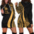 New Caledonia Women's Hoodie Dress - Gold Polynesian Tentacle Tribal Pattern Gold - Polynesian Pride