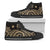 Marshall Islands High Top Shoes - Gold Tentacle Turtle Unisex Black - Polynesian Pride