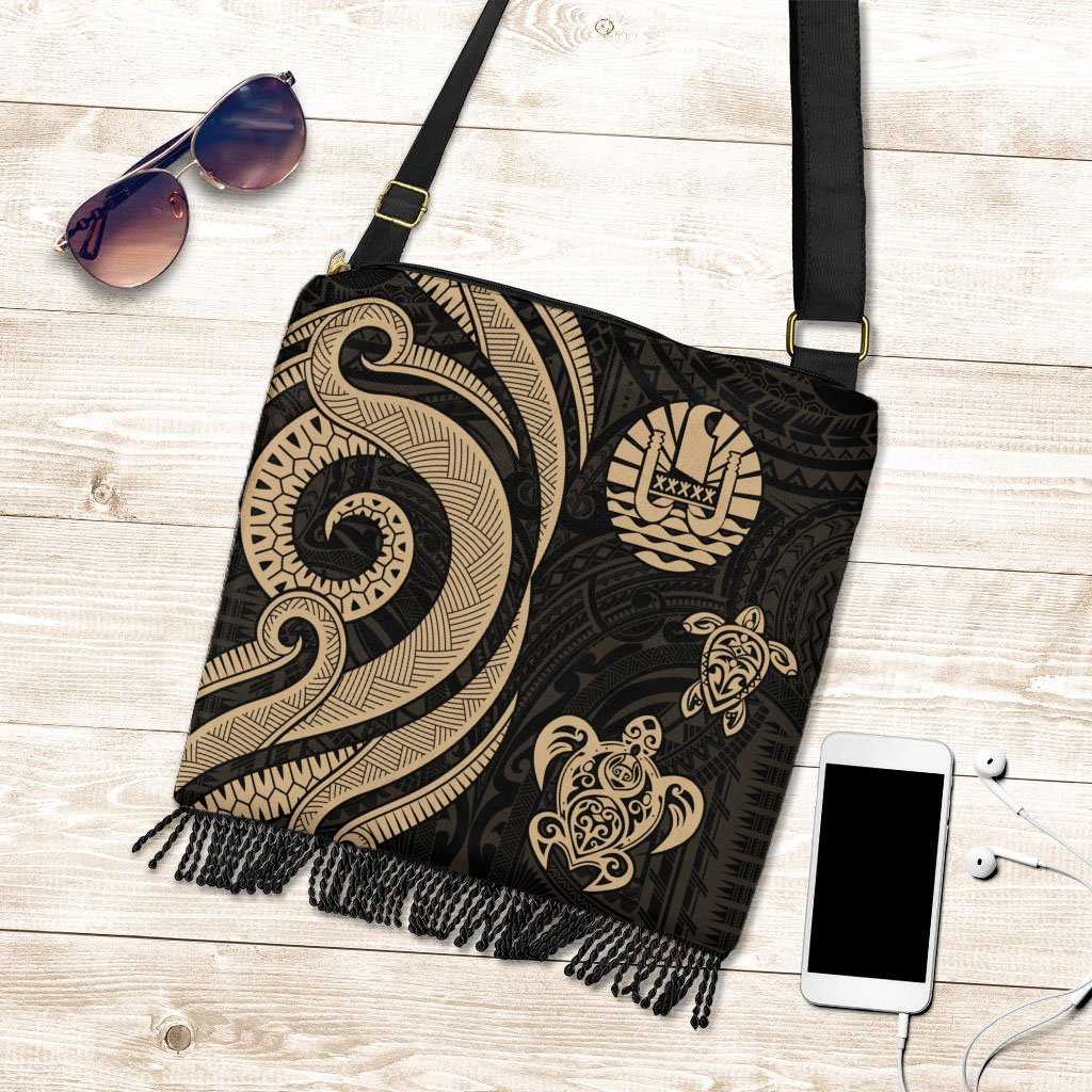 Tahiti Boho Handbag - Gold Tentacle Turtle Boho Handbag One Size Gold - Polynesian Pride